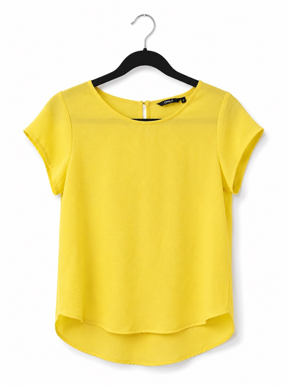 Only Bright Yellow Short-Sleeve Textured Blouse